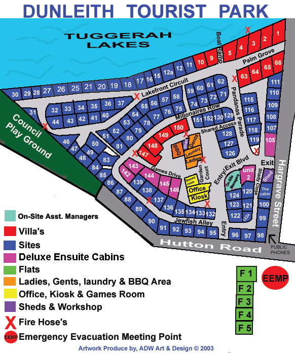 Dunleith Tourist Park Map